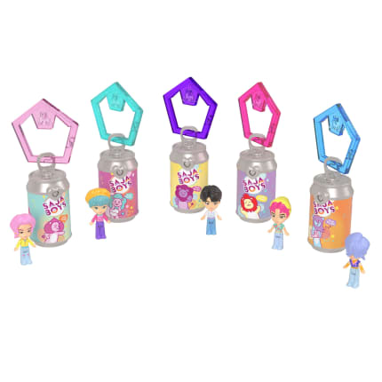 Polly Pocket X Kpop Demon Hunters, Saja Boys 5Er-Pack Puppen Und Getränkedosen-Anhänger, Mikro-Schlüsselanhängerfiguren - Imagen 1 de 