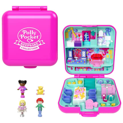 Conjunto De Estuche Homenaje Del 80. Aniversario De Mattel Y Muñeca De Polly Pocket, Casa De Muñecas Con Temática De Celebración, 1 Mascota Y Muebles - Imagen 1 de 6