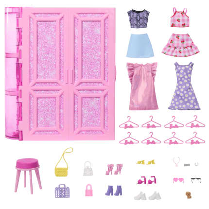 Barbie Δωμάτιο Μόδας Με Ρούχα Και Αξεσουάρ, Πλάτος 91 Εκ. Με 25+ Κομμάτια - Image 1 of 6