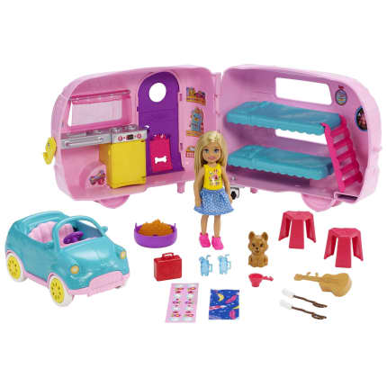 Barbie Toys, Camper Playset With Chelsea Doll, Toy Car And Accessories - Image 1 of 6