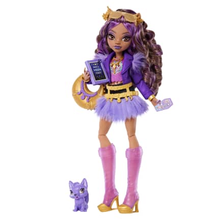 Monster High Κλοντίν Κούκλα Με «Γούνινη» Φούστα, Ζωάκι Crescent Και 7 Αξεσουάρ - Bild 1 von 