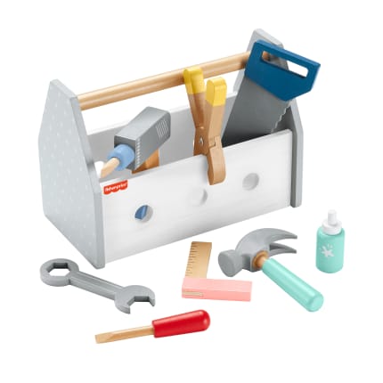 Fisher-Price  Ξύλινη Θήκη Με Εργαλεία Παιχνίδι Μίμησης Για Παιδιά Προσχολικής Ηλικίας, 9 Ξύλινα Κομμάτια - Image 1 of 6