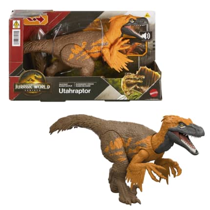 Jurassic World: Die Wiedergeburt Wild Roar Utahraptor Dinosaurierspielzeug Mit Schwanzgesteuertem Beiß-Angriff Und Brüllgeräusch - Imagen 1 de 6