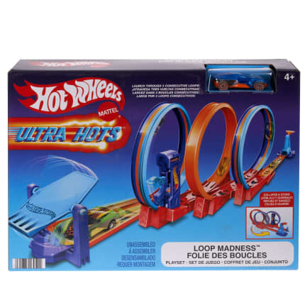 Conjunto De Pista Loopings Locos Ultra Hots De Hot Wheels Con 3 Loopings Y 1 Coche Hot Wheels - Imagen 1 de 6