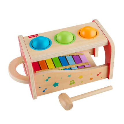 Yürüme Çağındaki Çocuklar Için Fisher-Price Bagetli Ksilofon Standı, 6 Ahşap Parçadan Oluşan Müzik Aleti Oyuncağı - Bild 1 von 6