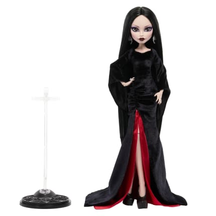 Monster High X Wednesday Sammlerpuppe, Morticia Addams Im Schwarzen Samtkleid - Image 1 of 6
