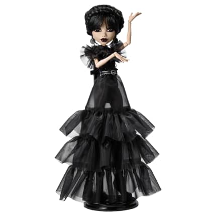 Monster High Wednesday Collectible Doll, Rave’N Wednesday in Black Gown Inspired By Dance Scene - Imagen 1 de 6