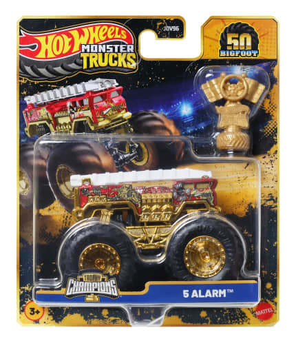 Hot Wheels Monster Trucks Bigfoot Trophy Şampiyonları Tekli Arabalar 1:64 Ölçekli Üst Düzey Metal Araç Ve Kupa (Stiller Çeşitlilik Gösterebilir) - Image 1 of 6