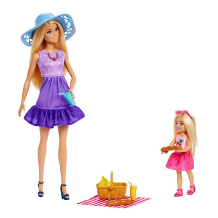 Barbie-Puppen Und Accessoires Aus Der Reihe Family & Friends, Spielset Im Picknick-Thema Mit 2 Puppen Und 9 Accessoires - Bild 1 von 6