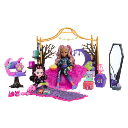 Muñecas Draculaura Y Clawdeen Wolf De Monster High Con Conjunto De Juego De Dormitorio - Imagen 1 de 6