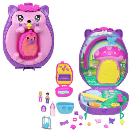 Playset Borsetta Polly Pocket Mamma Riccio E Baby Riccio Con 2 Bambole E 16 Accessori, Inclusi Animali Domestici - Bild 1 von 6