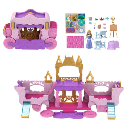 Disney Princess Carriage To Castle Transforming Playset With Aurora Small Doll, 4 Figures & 3 Levels - Image 1 of 6