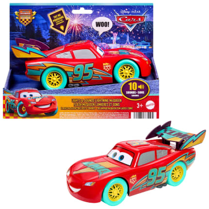 Disney And Pixar Cars Race To Celebrate Lights & Sounds Lightning Mcqueen, Large-Scale Toy Vehicle - Image 1 of 6
