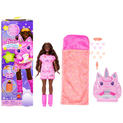 Barbie Party Unboxed Sleepover Reveal Series Pink Pajama Doll & Accessories With 7 Surprises - Image 1 of 6