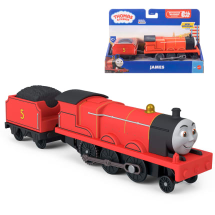 Thomas & Friends By Fisher-Price Motorized James Engine & Tender, Battery-Powered Toy Train - Imagem 1 de 