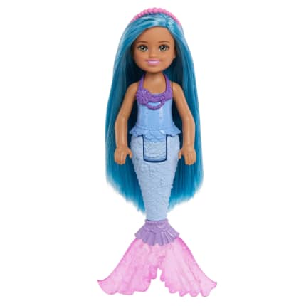 Barbie Chelsea Mermaid Small Doll With Blue Hair & Removable Hair Accessory, 6-Inch Toy - Image 1 of 6