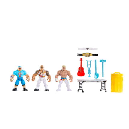 WWE Knuckle Crunchers Action Figures 3-Pack With 8 Accessories, Bone-Crunching Movement - Imagen 1 de 6