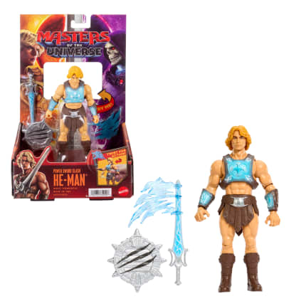 Masters Of The Universe He-Man Power Sword Slash Feature Figure Toy, 5.5 Inch Twist & Release Action - Image 1 of 6