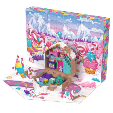 Polly Pocket Doll And Playset Advent Calendar, Diy Gingerbread House With Dollhouse Furniture, And 24+ Holiday Accessories - Imagem 1 de 6
