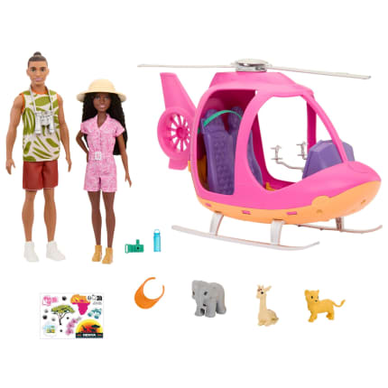 Barbie Pink Passport Kenya Adventure Dolls & Playset With Toy Helicopter & 9 Accessories - Imagem 1 de 6