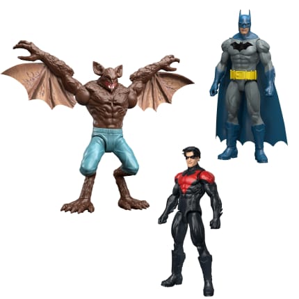 DC 3-Pack Of 12 inch Action Figures Batman & Nightwing Versus Man-Bat, 7 Posable Joints - Imagem 1 de 
