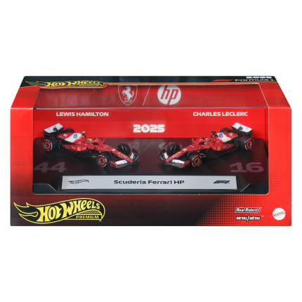 Hot Wheels Premium Formula 1 2-Pack, Scuderia Ferrari Hp Cars Of Lewis Hamilton & Charles Leclerc - Image 1 of 