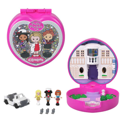 Polly Pocket Micro Dolls And Playset, Collector Clueless Compact With Toy Car, Hat And Phone Accessories - Image 1 of 6