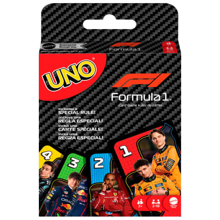 UNO F1 Card Game With Themed Deck & Special Rule For Kids, Adults, Family Nights & Travel - Imagen 1 de 