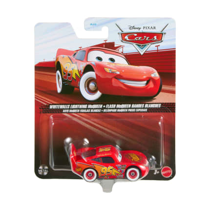 Disney And Pixar's Cars Whitewalls Lightning Mcqueen Toy Car, 1:55 Scale Die-Cast Vehicle - Image 1 of 