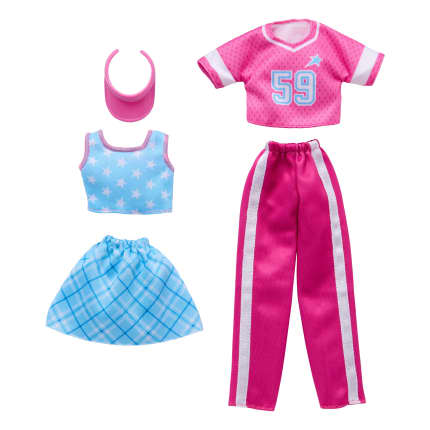 Barbie Fashions 2-Pack, 2 Outfits For Barbie Doll With Skirt, Pants, 2 Tops  & Accessories - Image 1 of 3