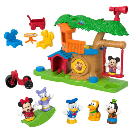 Fisher-Price Little People Disney Jr Mickey & Minnie Tree Fort Toddler Musical Playset & Figures - Imagen 1 de 6
