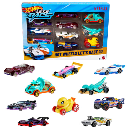Hot Wheels Let's Race 10-Pack Of 1:64 Scale Toy Cars & Trucks From Netflix Show - Image 1 of 6
