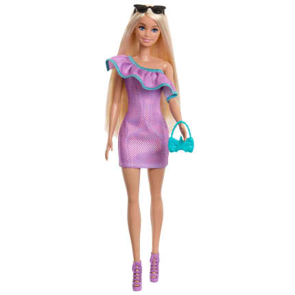 Barbie Fashion Doll With Clothes And Accessories including Party Dresses & Purses (3 Outfits) - Image 1 of 6