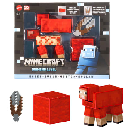 Minecraft Diamond Level Sheep Action Figure & 3 Accessories, 5.5-inch Collector Scale - Image 1 of 6