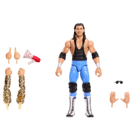WWE Elite Legends Bret “Hit Man” Hart Action Figure & Accessories, Greatest Hits 6-inch Collectible Set - Image 1 of 
