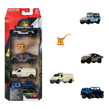 Matchbox Vehículo de Juguete Jurassic World Auto Básico Paquete de 5 - Image 1 of 6