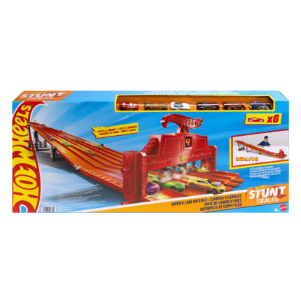 Hot Wheels Super 6-Lane Raceway, 8-Ft Track With 6 Toy Cars in 1:64 Scale - Imagem 1 de 6