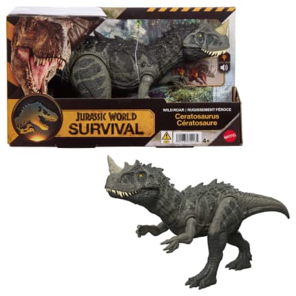 Jurassic World Wild Roar Ceratosaurus Dinosaur Action Figure Toy, Attack, Light & Sound, Scan Code - Image 1 of 6