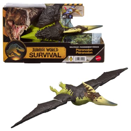 Jurassic World Wild Roar Pteranodon Dinosaur Action Figure Toy, Attack, Light & Sound, Scan Code - Image 1 of 6