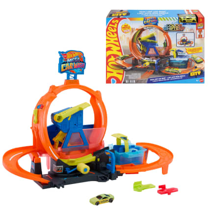 Hot Wheels City MEGA Loop Car Wash Playset & 1 Hot Wheels Color Shifters in 1:64 Scale - Image 1 of 