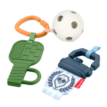 Fisher-Price Mini Me Moments Let's Play Pickleball Set, 3 Sports-Themed Baby Toys For Sensory Play - Image 1 of 6