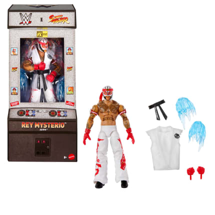 WWE X Street Fighter Rey Mysterio Action Figure & Accessories, 6-inch Collectible Ryu Mashup Set - Image 1 of 6