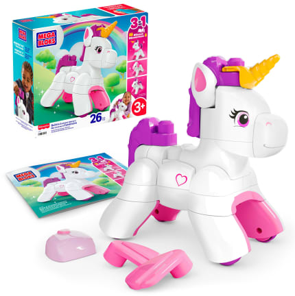 Mega Bloks Jogo de Construção 3 em 1 Unicórnio Monta e Brilha - Image 1 of 6