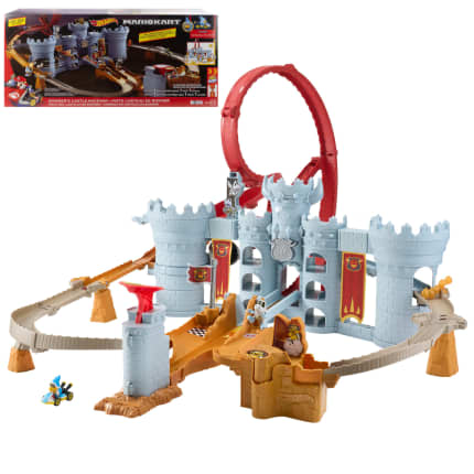 Hot Wheels Mario Kart Bowser's Castle Track Set With 1:64 Scale Die-Cast Kamek Toy Vehicle & Storage - Image 1 of 6