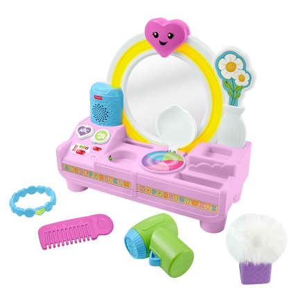 Fisher-Price Laugh & Learn Let's Get Ready Vanity Musical Playset For Baby & Toddler, 4 Play Pieces - Image 1 of 6