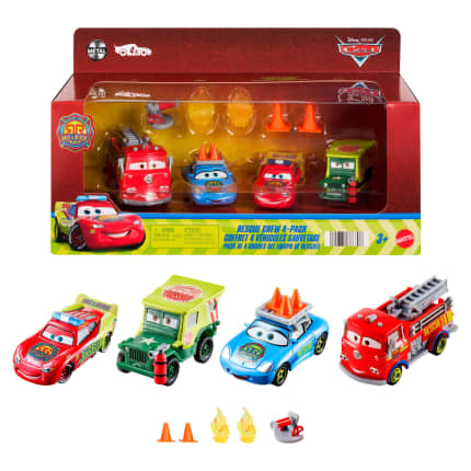 Disney And Pixar Cars Race & Rescue Crew Die-Cast 4-Pack With Red, Lightning Mcqueen, Sally & Sarge - Image 1 of 6