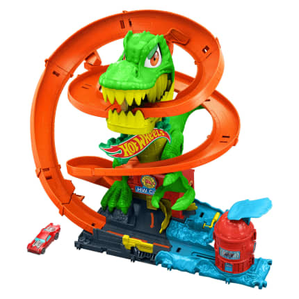 Hot Wheels City Pista de Juguete T-Rex vs Estación de Bomberos - Imagen 1 de 6