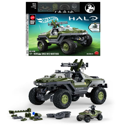 Mattel Brick Shop Hot Wheels Elite Halo® UNSC M12 Warthog, Juguete de Construcción con Detalles Auténticos y Personalización (935 piezas) para Adultos Coleccionistas - Image 1 of 6