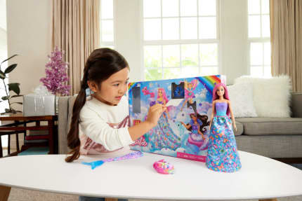 Barbie 2025 Advent Calendar, Fashion Doll & 24 Surprise Accessories, Transform To Mermaid & More - Image 1 of 4