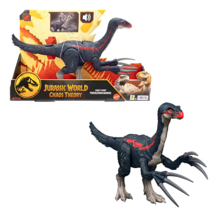 Jurassic World Slash N Roar Therizinosaurus Dinosaur Figure, Attack & Sound Toy, Chaos Theory - Imagen 1 de 6